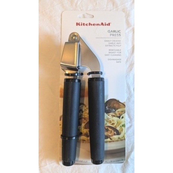 KitchenAid Other - KitchenAid Garlic Press Stainless Steel w/ Soft Grip Handle NEW Sealed